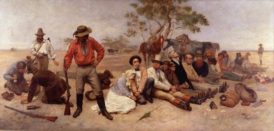 William Strutt Bushrangers, Victoria, Australia, Norge oil painting art